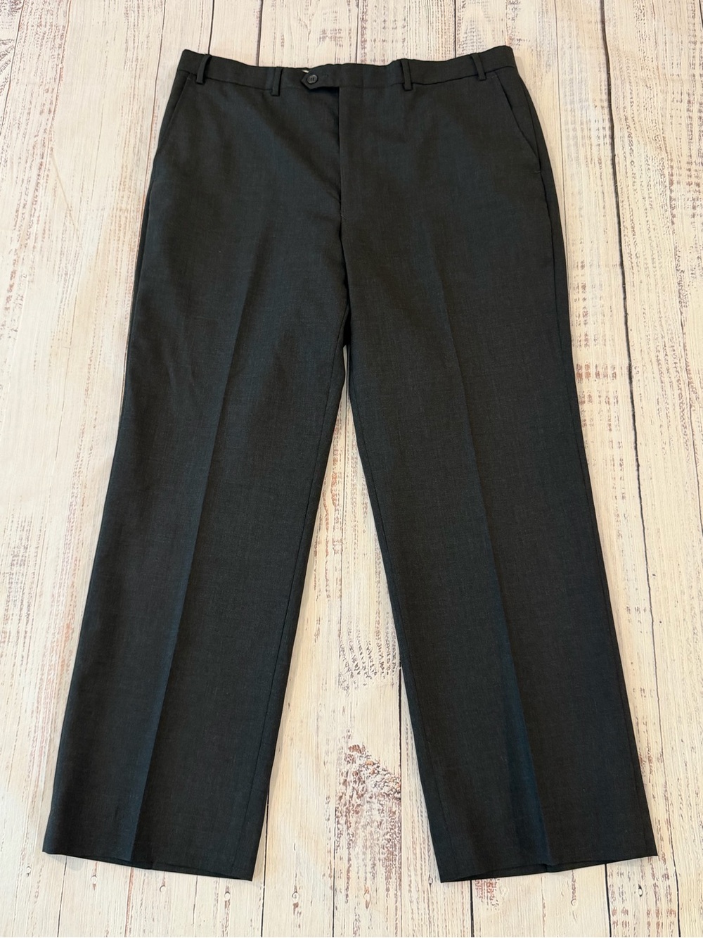 Vintage Stafford Dark Gray Heather Suit 44L Blazer, 40X32 Pant Old Money - Picture 11 of 16